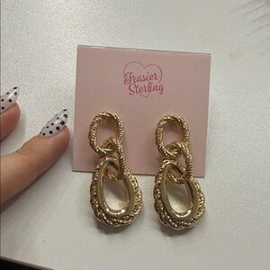 Gold Twisted Hoop Earrings